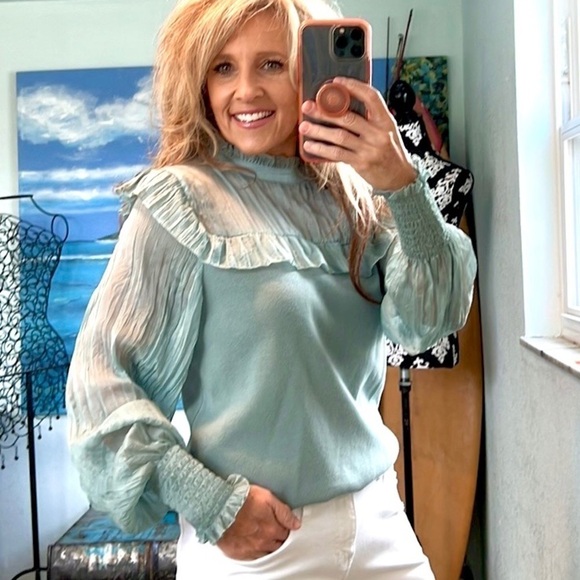 Broadway 38, Fantastic Piece!Barely Peach Knit Blend Blouse,Absolute Stunner,XL - Picture 3 of 12